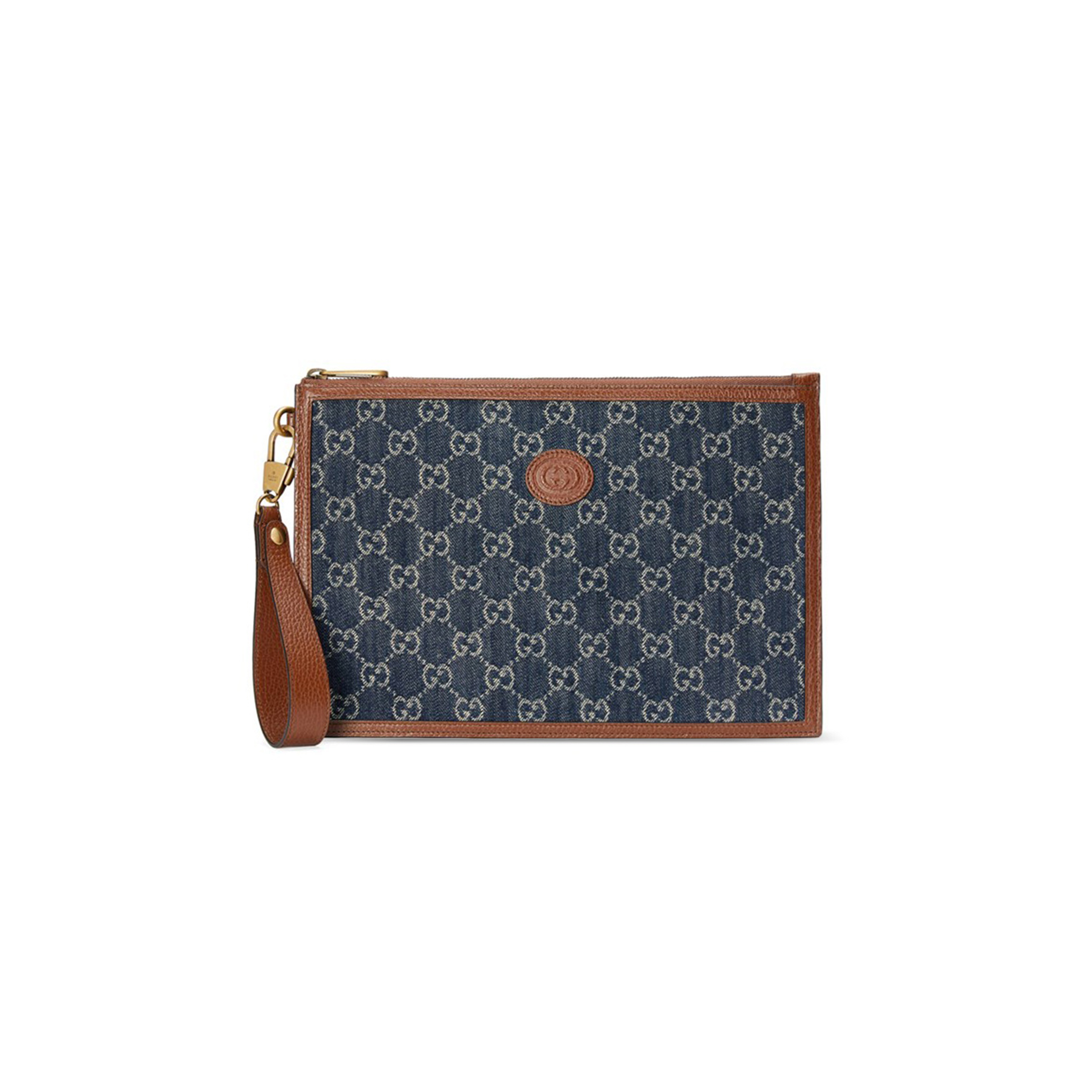 GUCCI GG DENIM POUCH 672953 2KQGT 8375 (30.5*21*1.5cm)